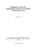Planning for Underwater Anthropogenic Noise in New Zealand's Coastal Marine Area