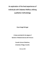Exploration of the lived experiences of individuals with Diabetes Mellitus utilising qualitative methodology