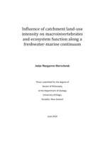 Influence of catchment land-use intensity on macroinvertebrates  and ecosystem function along a freshwater-marine continuum