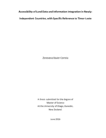 Accessibility of Land Data and Information Integration in Newly-Independent Countries, with Specific Reference to Timor-Leste