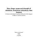 Size, Shape, Scope and Strength of skeletons, Evechinus chloroticus, New Zealand