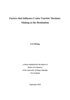 Factors that Influence Cruise Tourists’ Decision-Making at the Destination