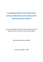 Local government and youth voter turnout: Obstacles and solutions for Aotearoa New Zealand