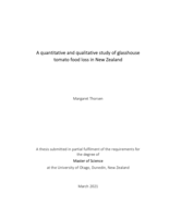 A quantitative and qualitative study of glasshouse tomato food loss in New Zealand
