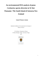 An environmental DNA analysis of genus Cortinarius species diversity in Te Wai Pounamu / The South Island of Aotearoa New Zealand