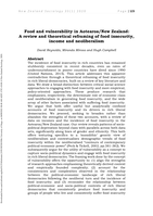 Food and vulnerability in Aotearoa/New Zealand: A review and theoretical reframing of food insecurity, income and neoliberalism