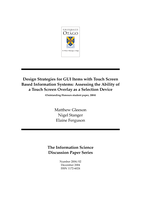 Design strategies for GUI items with touch screen based information systems: assessing the ability of a touch screen overlay as a selection device