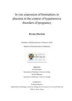In situ expression of biomarkers in placenta in the context of hypertensive disorders of pregnancy