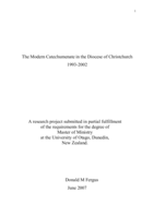 The Modern Catechumenate in the Diocese of Christchurch, 1993-2002