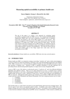 Measuring spatial accessibility to primary health care