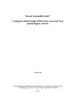 Beyond reasonable doubt? Testing the cultural origin of bird bone recovered from archaeological contexts