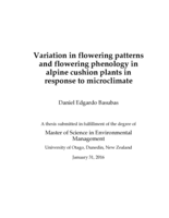 Variation in flowering patterns and flowering phenology in alpine cushion plants in response to microclimate