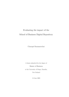 Evaluating the impact of the School of Business digital repository