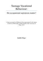 Teenage Vocational Behaviour: Do occupational aspirations matter?