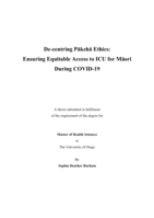 De-centring Pākehā Ethics: Ensuring Equitable Access to ICU for Māori During COVID-19