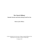 The Church Militant: Dunedin Churches and Society During World War One