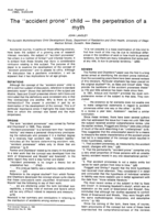 The "Accident-Prone" Child - The Perpetration Of A Myth
