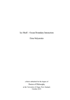 Ice shelf – ocean boundary interaction