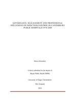 Governance, Management and Professional Influences on Infection Control in Canterbury Public Hospitals 1978-2008