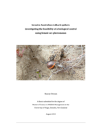 Invasive Australian redback spiders: investigating the feasibility of a biological control using female sex pheromones