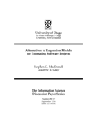 Alternatives to regression models for estimating software projects