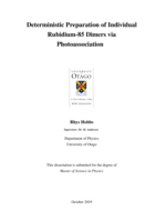 Deterministic Preparation of Individual Rubidium-85 Dimers via Photoassociation