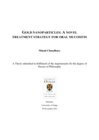 Gold nanoparticles: A novel treatment strategy for oral mucositis