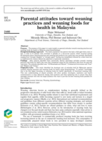 Parental attitudes toward weaning practices and weaning foods for health in Malaysia