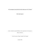 Nut consumption among female and male adolescents in New Zealand