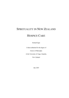 Spirituality in New Zealand hospice care