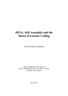 tRNA: Self-Assembly and the Dawn of Genetic Coding