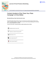 Content Analysis of the ‘Clean Your Plate Campaign’ on Sina Weibo