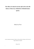 The effects of reduced seawater pH on the early-life history of three key echinoderm (Echinodermata) species.