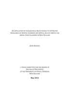 An Application Of Hierarchical Bayes Models To Estimated Prevalence Of Mental Disorder And Mental Health Service Use Among Cook Islanders In New Zealand