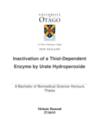 Inactivation of a Thiol-Dependent Enzyme by Urate Hydroperoxide