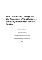 Low Level Laser Therapy for the Treatment of Tendinopathy With Emphasis on the Achilles Tendon