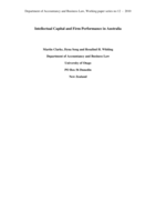 Intellectual Capital and Firm Performance in Australia
