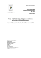 Cost-(in)effective public good provision: An experimental exploration