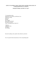 Effect of gender, family structure and firm affiliation, oncareer promotion in auditing