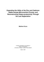 Expanding the utility of the zinc and cadmium stable isotope micronutrient proxies, and reconstructing palaeo-productivity through the last deglaciation