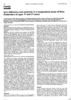 Iron deficiency and anaemia in a longitudinal study of New Zealanders at ages 11 and 21 years