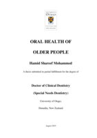 Oral health of older people