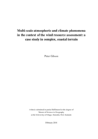 Multi-scale atmospheric and climate phenomena in the context of the wind resource assessment: a case study in complex, coastal terrain