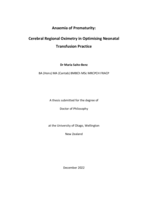 Anaemia of prematurity: Cerebral regional oximetry in optimising neonatal transfusion practice
