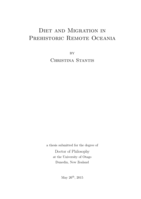 Diet and Migration in Prehistoric Remote Oceania