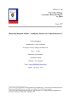 Measuring regional welfare considering natural and cultural resources