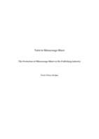 Toitū te Mātauranga Māori: The Protection of Mātauranga Māori in the Publishing Industry