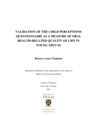 Validation of the Child Perceptions Questionnaire as a measure of oral health-related quality of life in young adults