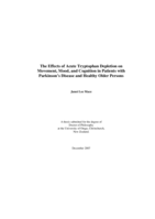 The Effects of Acute Tryptophan Depletion on Movement, Mood, and Cognition in Patients with Parkinson’s Disease and Healthy Older Persons