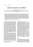 Assessment of obesity in early childhood